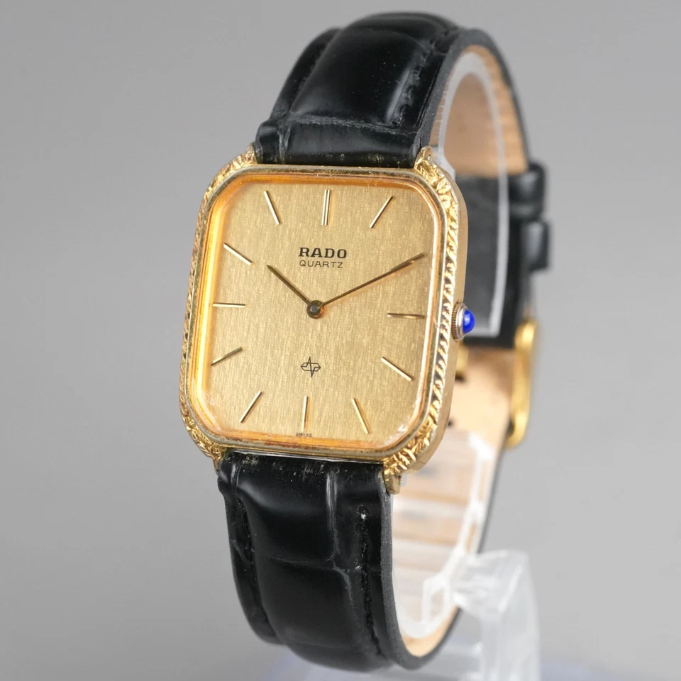 RADO 128.9501.2 Men's Watch  Gold 28mm Vintage New Battery New Leather Band - Image 2 of 4