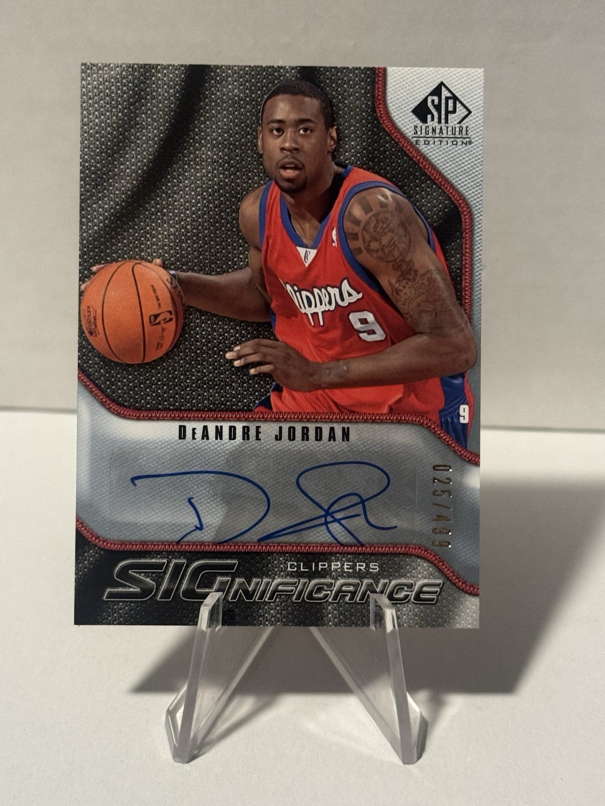 2009-10 SP GAME USED SIGNIFICANCE AUTO DEANDRE JORDAN 327/499 #S-DE 1/26