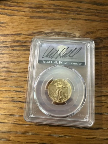 2023 $10 PCGS MS70 Gold Eagle First Day Of Issue David Hall Hand Signed