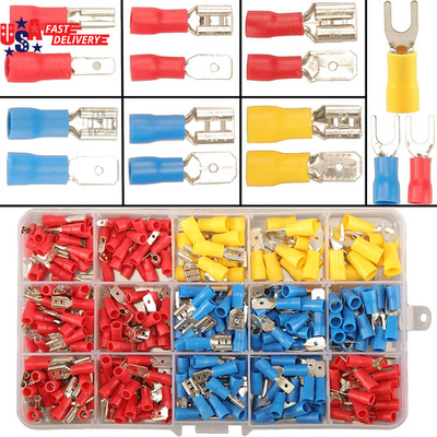 330PCS Crimp Connectors, 2.8Mm 4.8Mm 6.3Mm Male and Female Spade Connector Kit,