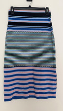 Marni Multicolor Striped Knit Pull-On Stretch Midi Straight/Pencil Skirt XS