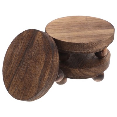 3pcs Wood Pedestal Stand Decorative Wood Riser Tabletop Display Rack