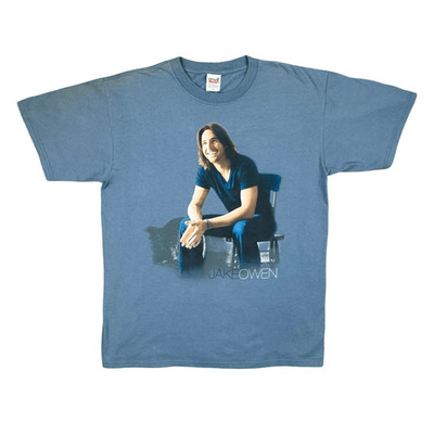 Anvil 2009 Jake Owen Easy Does It AUTOGRAPHED Album Promo Tee Sz Large Crew Neck