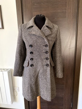 Vintage Original RICHARD SHOPS Grey Double Breasted Wool Coat Small