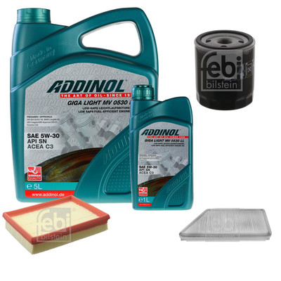 FEBI Inspektionspaket 6L ADDINOL GIGA LIGHT MV 0530 LL für Peugeot 206