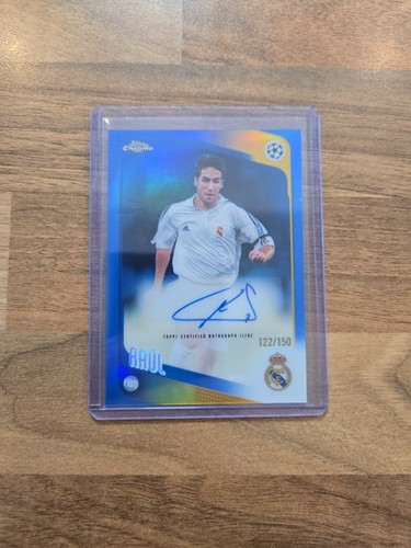 Topps Chrome UCC 2025-26 Raul Auto /150 Blue Refractor Real Madrid Club Legend