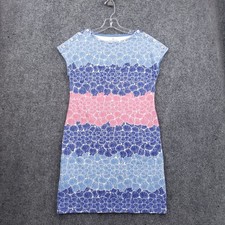 Talbots Womens Dress MP M Medium Blue Pink Seashell Print Coastal Nautical Shift