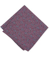 bar III Mens Watercolor Floral Pocket Square, Red, One Size