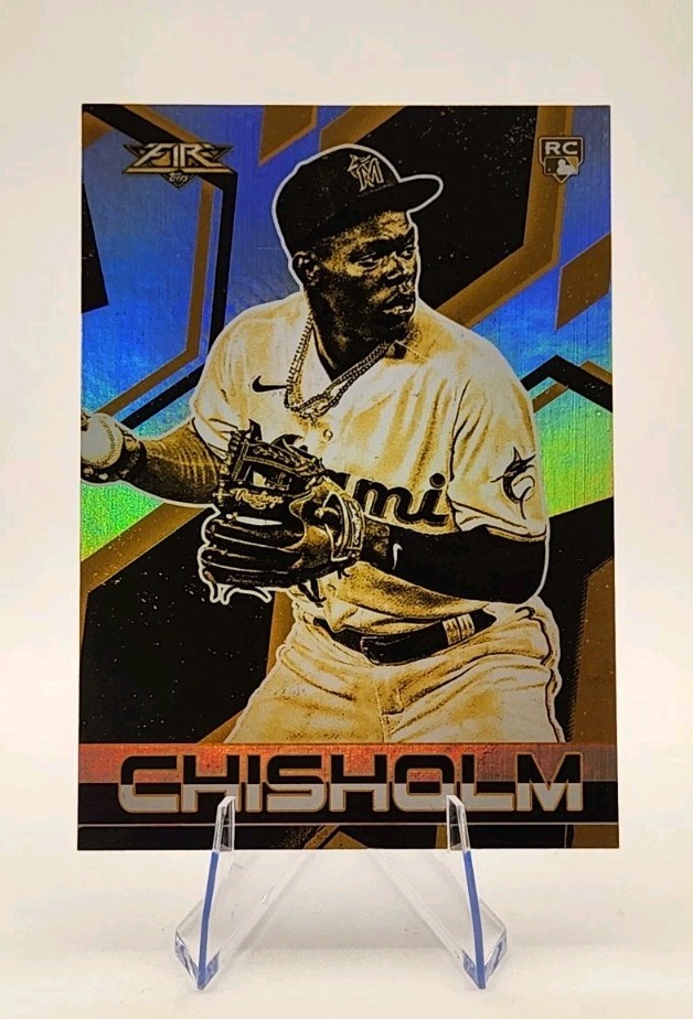 2021 Topps Fire - Jazz Chisholm #40 Gold Minted (RC)