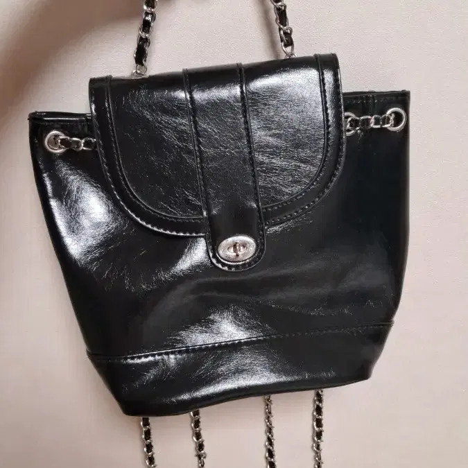 Black Chain Mini Backpack Silver Chain Elegant Sm… - image 2