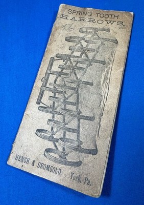1892 Hench & Dromgold Spring Tooth HARROWS Memo Book & Advertisements YORK, PA