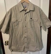Carhartt Men s Khaki Short Sleeve Work Shirt Rugged Outdoor Utility Sz Large
