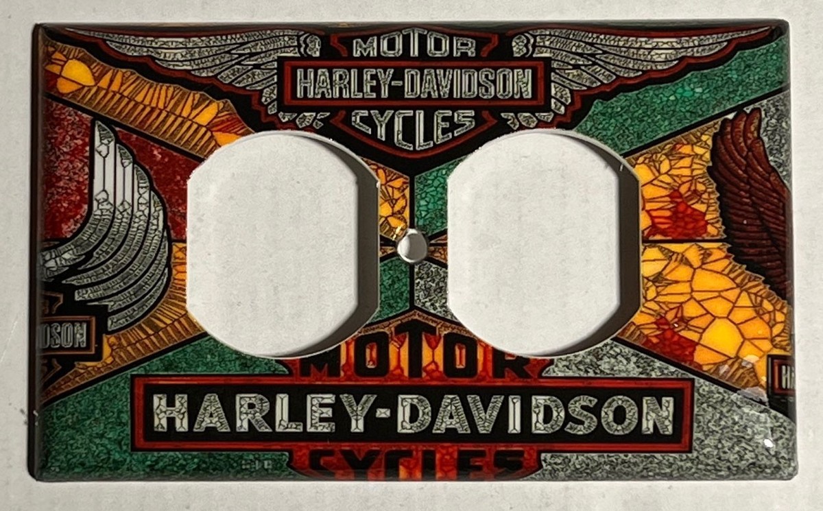 Vintage Harley Motorcycle Light Switch Cover Plate – Single Rocker, Thermoplastic Wall Plate, Standard Size, Anti-Collision Design
