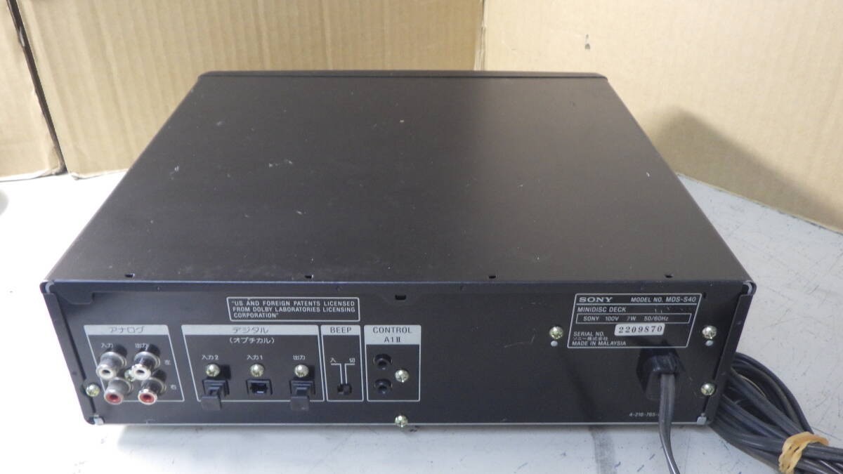 SONY MDS-S40 MDプレイヤー Sony MDS-S40 MD Deck Minidisc Player Recorder Audio Tested