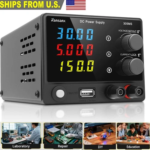 0~30V 0-5A Adjustable DC Power Supply Variable Output Bench Switching 18 Watts