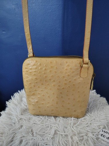 HOBO Ostrich Crossbody Bag - Camel Color New Purse Handbag - Picture 3 of 8