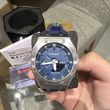 Casio G-Shock Custom Watch Module 5146 5425 Blue Face Silver Dial And Blue Strap