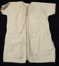 Vintage Baby Robe Gown Embroidered Infant Clothing Unisex