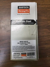 Simpson Strong-Tie S18N150FNJ 1-1/2" 18ga 304SS Straight Finish Nails 5000ct