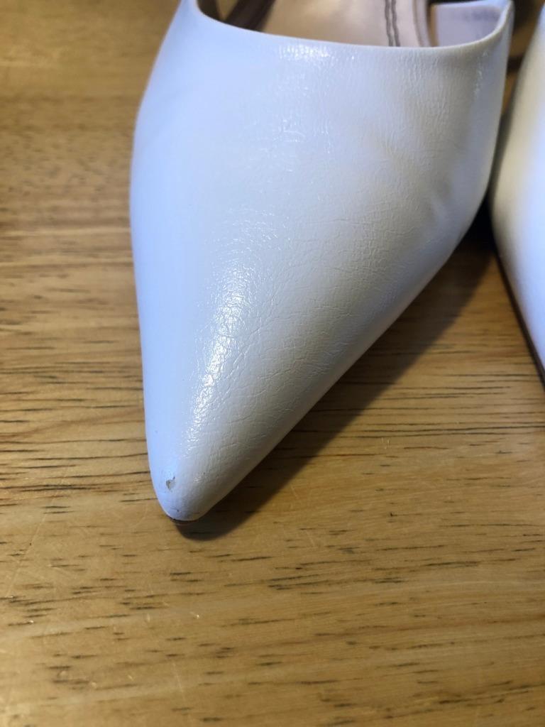 Öffen pointed-SLIT SIMP / WHITE 39 Womens Zara White Pointy Slingback Heels 39 US/9 * | eBay