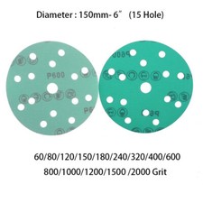 6 in 15 Hole Hook  Loop Sanding Discs 60-2000 Grit Orbital DA Sander Paper Pads
