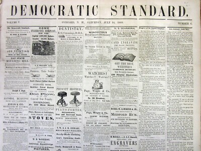 1860 pro-slavery VT newspaper DEMOCRAT PARTY disarray in PRESIDENTIAL ELECTION 