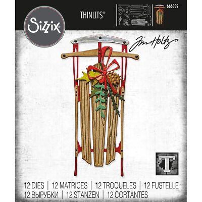 Sizzix Thinlits Stanzer Set 12tlg.- Vintage Schlitten by Tim Holtz