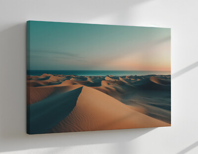 Sanddünen in der Abenddämmerung Meereslandschaft Leinwandbild modern Wandbehang Kunst