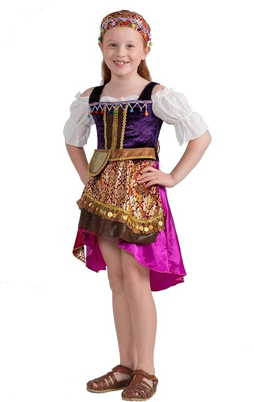 Disfraz De Gitana Para Niñas - Conjunto De Disfraz De Adivina Para Niños