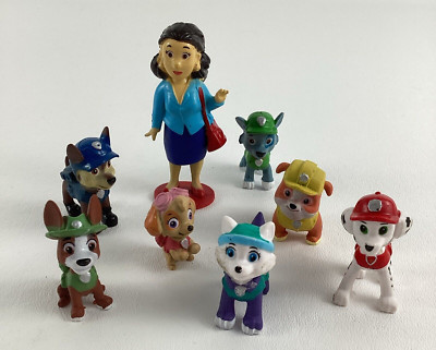 Paw Patrol Rescue Pups Mini PVC Figures Topper 8pc Lot Mayor Goodway Chase Rocky