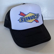Vintage Sunoco Hat NASCAR Race Fuel Trucker Hat snapback Black Cap Unworn
