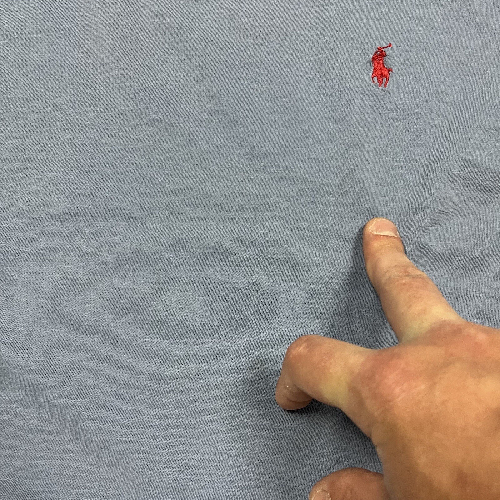 Polo vintage Ralph Lauren piccola pony sbiadita grunge blu XL