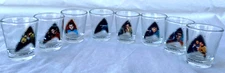 SET of 8..STAR TREK..ORIGINAL CHARACTERS..SHOT GLASSES..MAN CAVE GEEK..NEW MINT