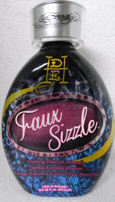 FAUX SIZZLE WARMING BRONZER INDOOR TANNING BED SUN TAN LOTION BY ED HARDY RARE!