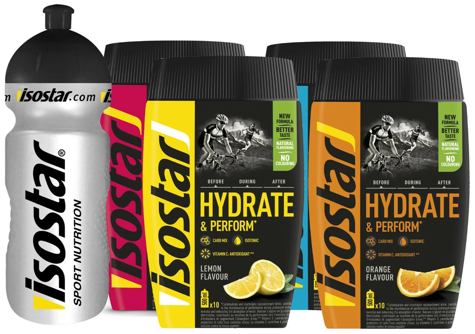 Isostar Hydrate & Perform Sports Drink 4x400g Dose + BONUS