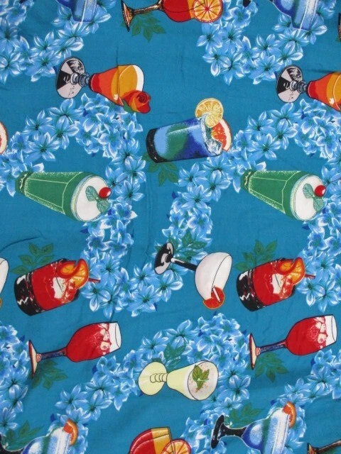 Camisa Hawaiana Cherokee De Colección Hombres Grande Azul Tropical Cóctel Waikiki Aloha Foto 4 de 4