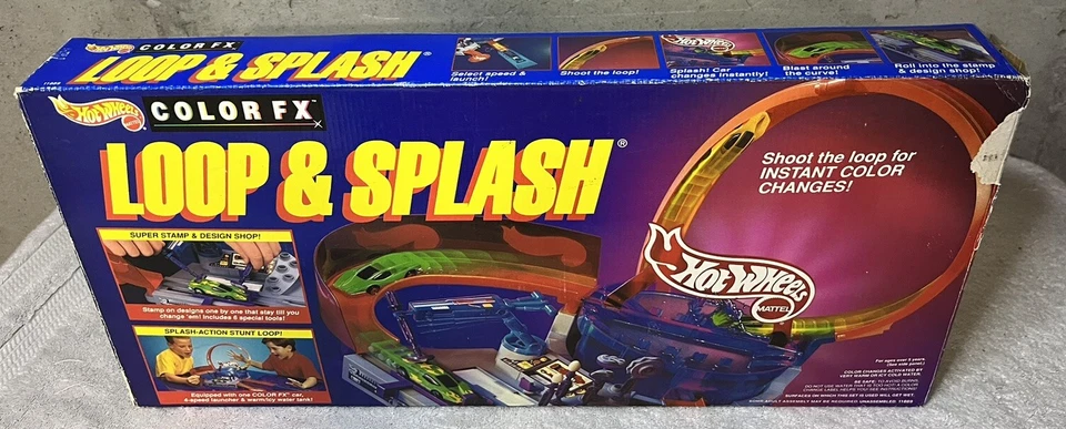 De colección 1994 Hot Wheels Color FX Loop & Splash con Color FX Car, Completo con Caja Foto 2 de 4