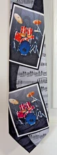 New Steven Harris Handmade Drummer Drums Band Music Notes Novelty Tie Mens