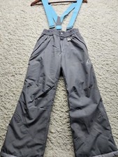 Gerry Youth Girls Performance Snow Pant Removable Suspenders Gray/Teal Small 7/8