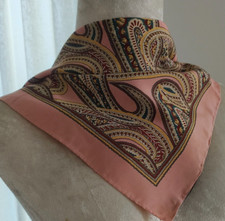 R105 Polo by Ralph Lauren Peach Pink Paisley silk 17x16"