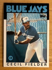 1986 Topps Cecil Fielder Rookie Card (RC) #386 Blue Jays First Base Mid-Grade VG