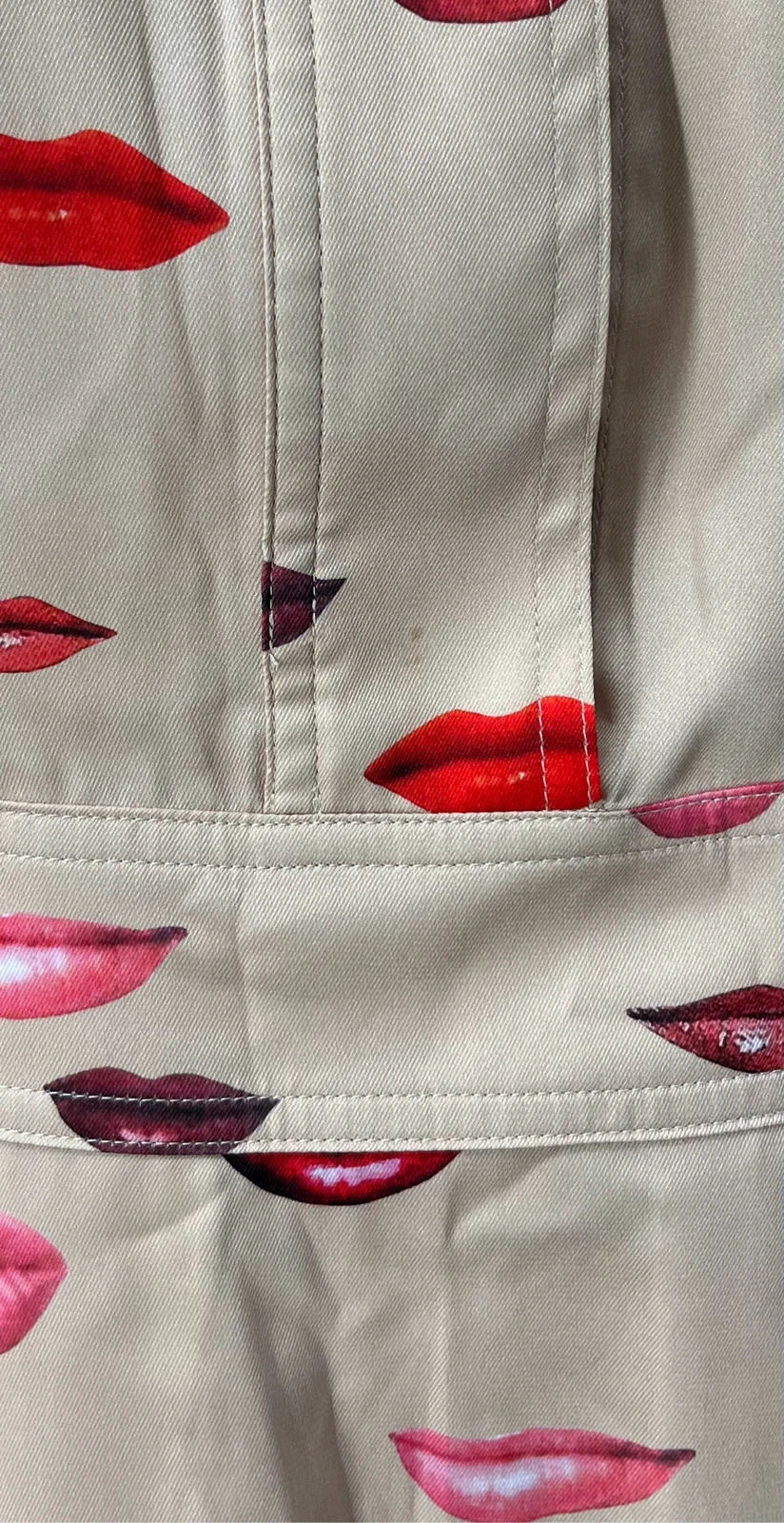 UNDERCOVER Abito camicia Victoria Victoria Beckham ALTRD plissettato stampa labbra raso twill taglia 8