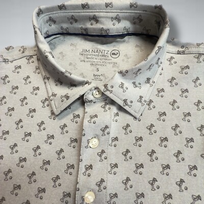 Vineyard Vines Jim Nantz Mens Small All Over Cocktail Martini Glass Golf Brrr