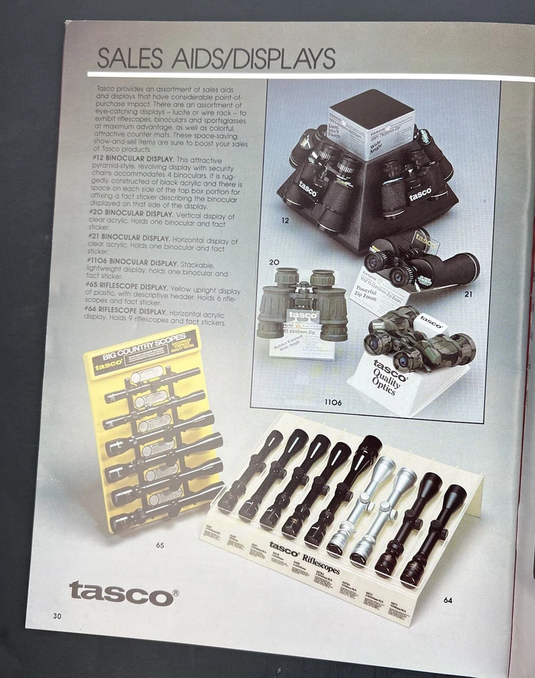 1985 TASCO SPORTS OPTICS CATALOG SCOPES GLASSES BINOCULARS MOUNTS EXC Vintage - Image 4 of 4