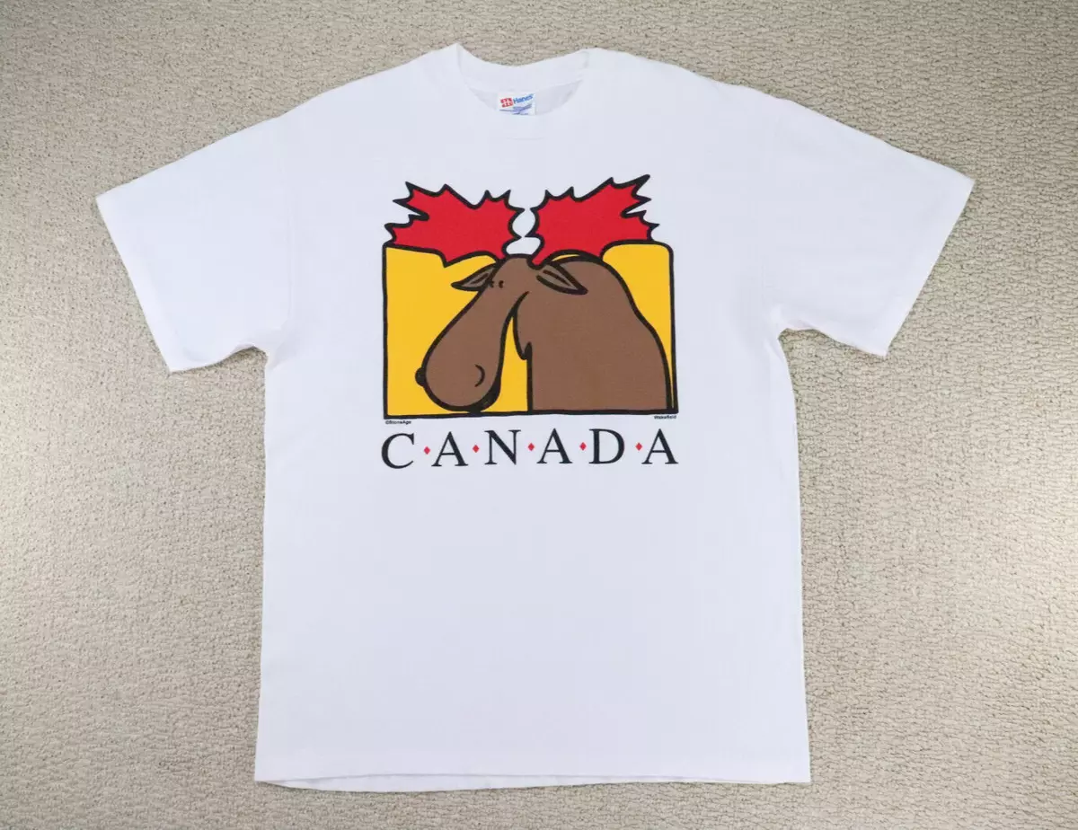 VINTAGE Canada Shirt Adult Large Moose Maple Leaf Single Stitched