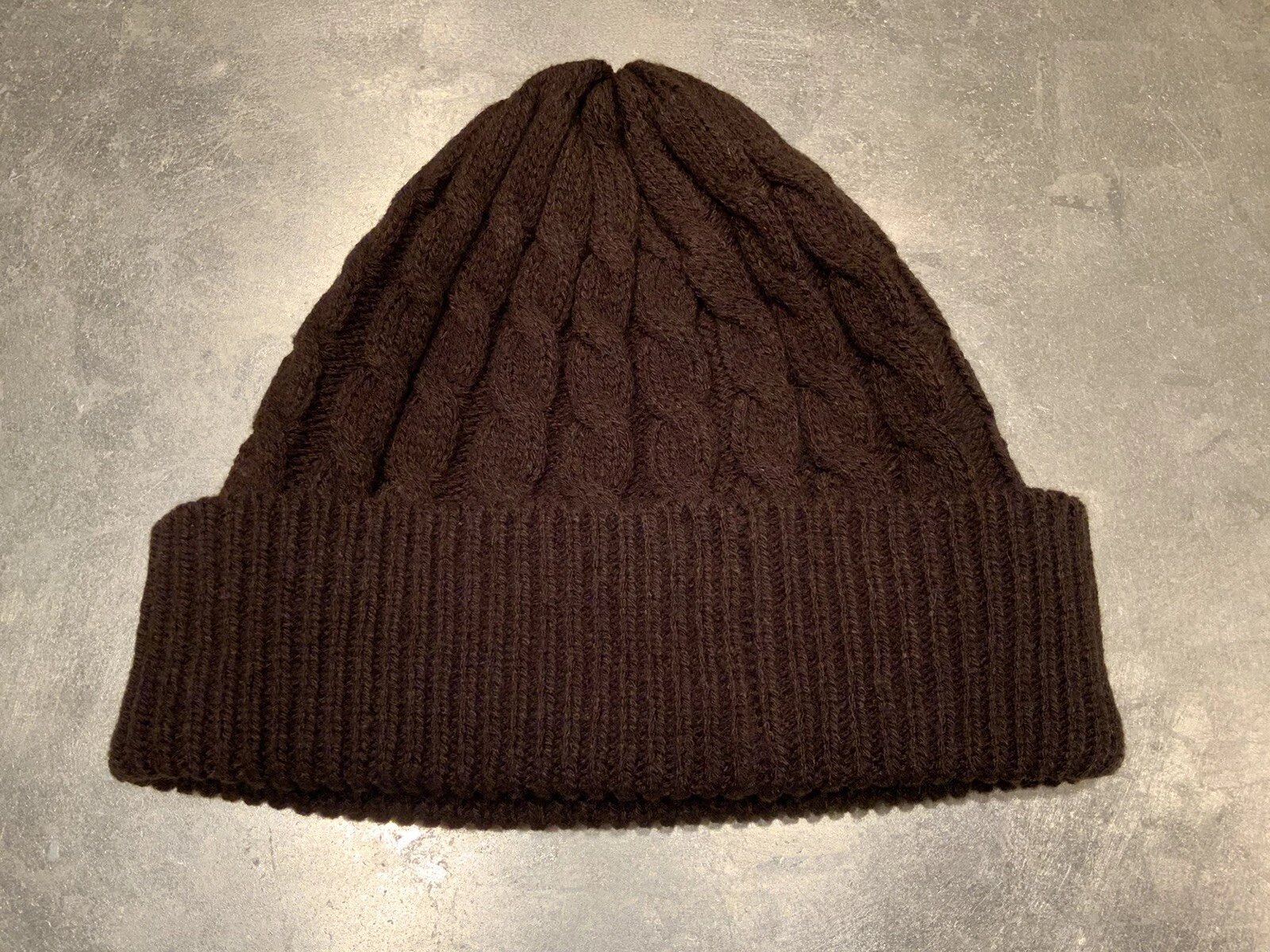 Brown Cable Knit Outdoor Beanie Hat One Size Unisex
