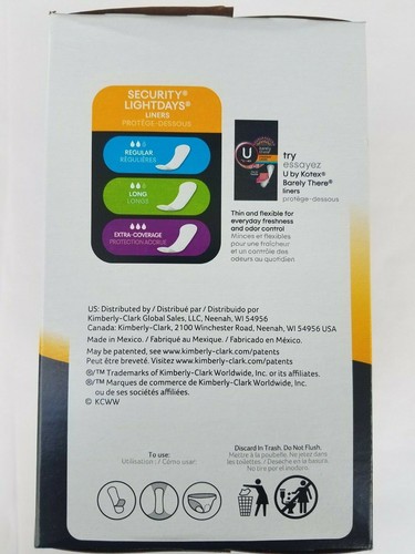 Forros diarios U by Kotex Security Lightdays 129 protección confiable regular EE. UU. - Imagen 7 de 11