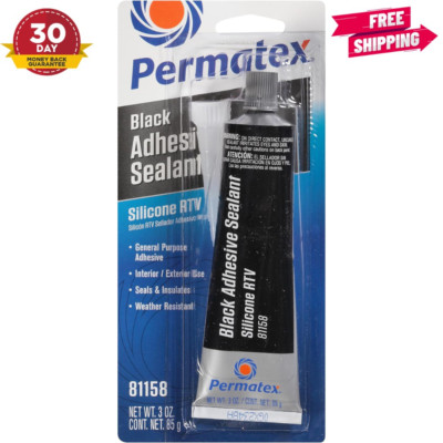 Permatex 81158 Black Silicone Adhesive Sealant, 3 oz. Tube, Pack of 1