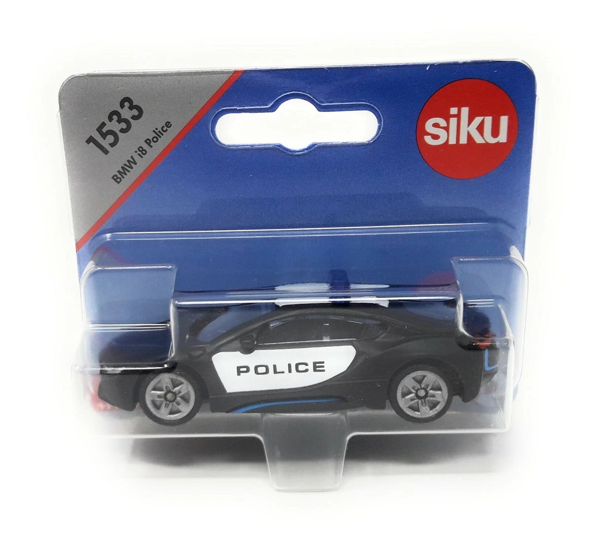 Siku 1533 BMW i8 Police black white blister card DieCast toy car