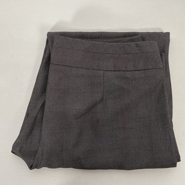 Jacqui E Womens Charcoal Straight Check Dress Stretch Pants Size 8 Very Good